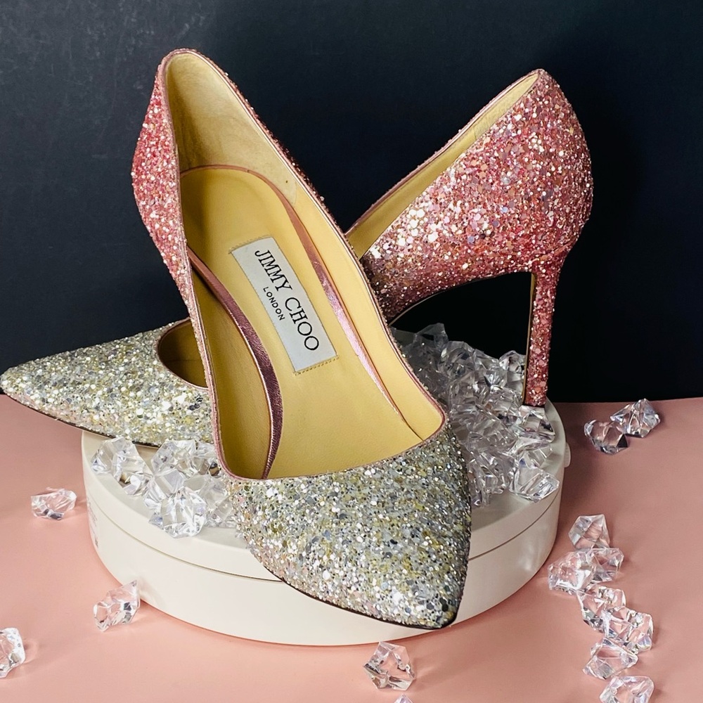 Jimmy Choo Authentic Romy 100 Gradient Ombré Heels. Almost Brand New. Sz 37.5